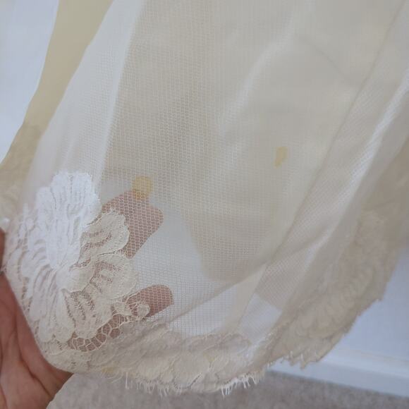 Vintage Alfred Angelo Edythe Vincent 1950s 60s Womens Wedding Dress Gown Lace XS - Picture 14 of 16